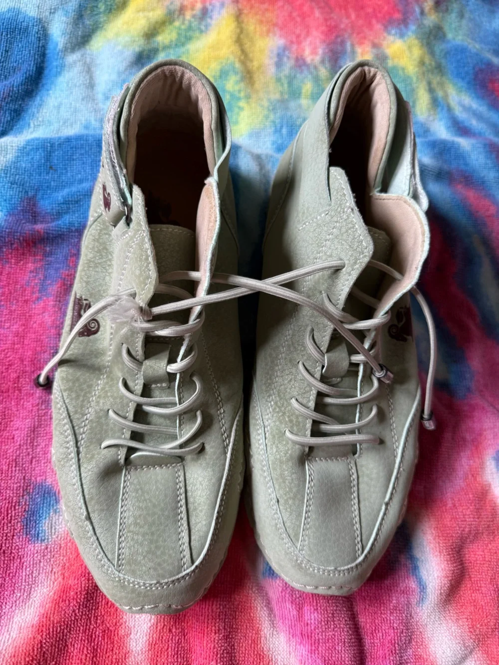 Casual Ankle Booties in Light Sage - Comfortable Lace-Up Style
